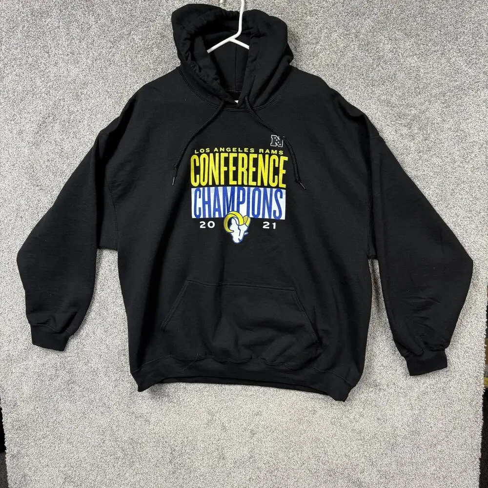 Los Angeles Rams NFL Football Conference Champions 2021 Hoodie 2XL Streetwear